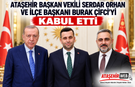 Cumhurbaşkanı Erdoğan Ataşehir Başkan Vekili Serdar Orhan ve İlçe Başkanı Burak Çifci'yi kabul etti.