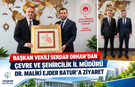 Başkan Vekili Serdar Orhan’dan Çevre ve Şehircilik İl Müdürü Dr. Maliki Ejder Batur’a Ziyaret