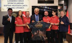 Çankırılı Milli Sporculardan Kaptan Mustafa Can’a Anlamlı Ziyaret