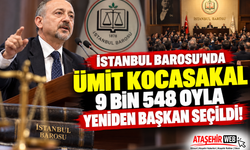 İstanbul Barosu'nda Ümit Kocasakal 9 Bin 548 Oyla Yeniden Başkan Seçildi!
