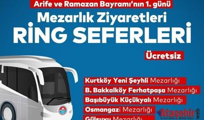 Maltepe'de Bayramda mezarlıklara ücretsiz ring seferleri