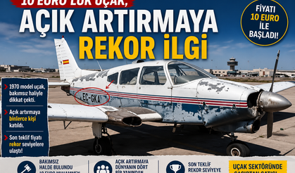 10 EURO'LUK UÇAK, AÇIK ARTIRMAYA REKOR İLGİ