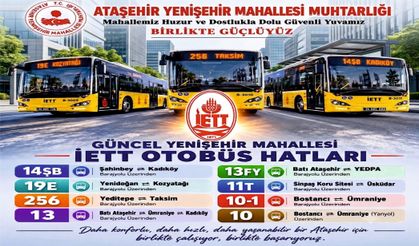 ATAŞEHİR YENİŞEHİR MAHALLESİ’NDEN GEÇEN İETT OTOBÜS HATLARI VE GÜZERGAHLARI