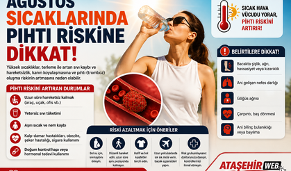 AĞUSTOS SICAKLARINDA PIHTI RİSKİNE DİKKAT: