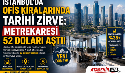 İstanbul'da Ofis Kiralarında Tarihi Zirve: Metrekaresi 52 Doları Aştı!