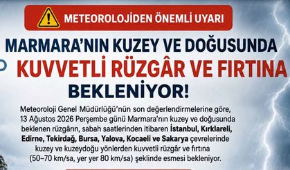 METEOROLOJİ’DEN MARMARA İÇİN KUVVETLİ RÜZGÂR VE FIRTINA UYARISI!