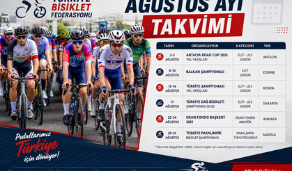 Türkiye Bisiklet Federasyonu ağustos ayı takvimi
