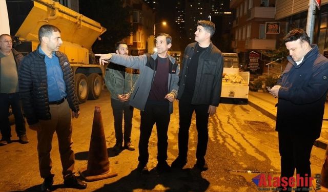 BAŞKAN ADIGÜZEL’DEN KAYIŞDAĞI’NDA GECE MESAİSİ