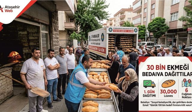 30 Bin Ücretsiz Ekmek Dağıtıldı