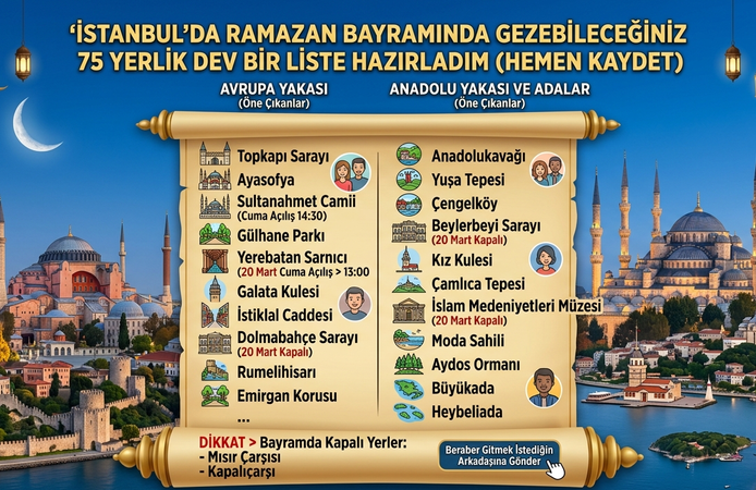 Bayramda İstanbul Sizin: 75 Duraklı Dev Gezi Rehberi!