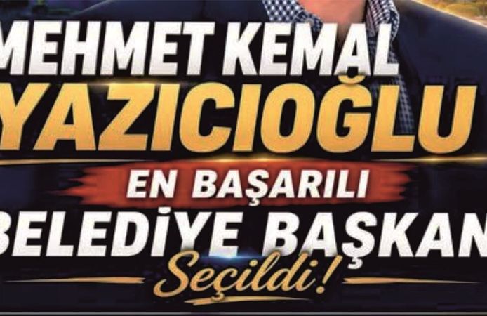 Mehmet Kemal Yazıcıoğlu Türkiye’nin En Başarılı İl Belediye Başkanı Seçildi