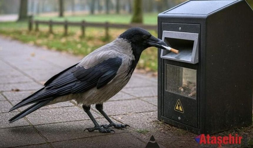 İsveç’te Kargalar Çöp Topluyor