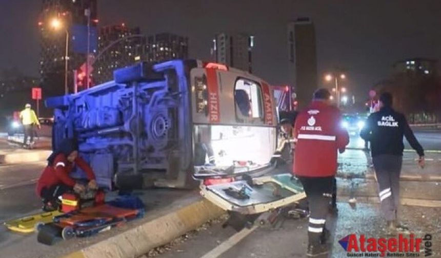 Hasta Taşıyan Ambulans Cip ile Çarpışıp Devrildi!