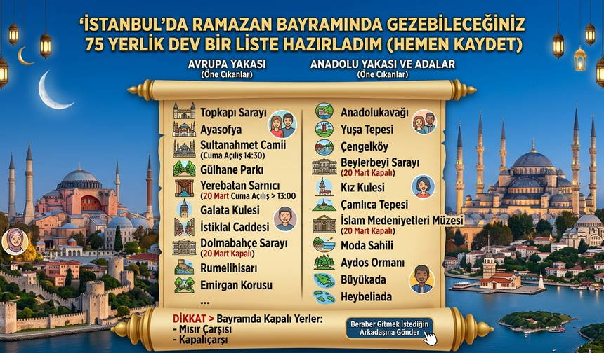 Bayramda İstanbul Sizin: 75 Duraklı Dev Gezi Rehberi!