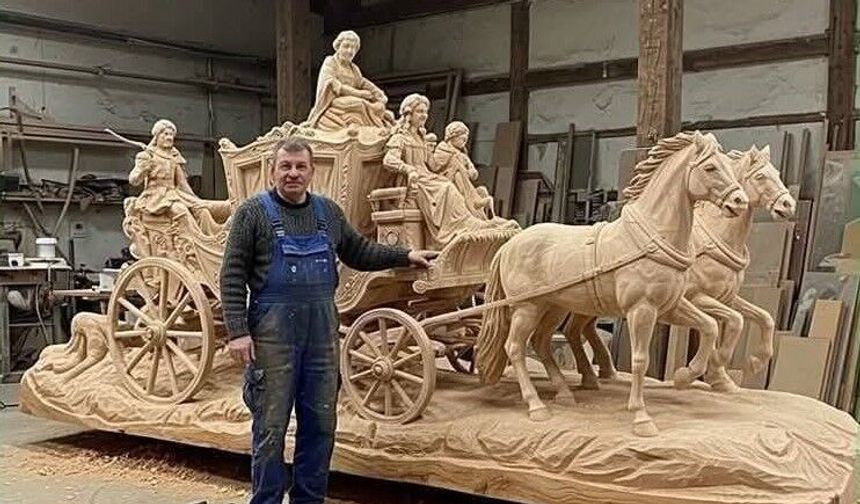 Mobilya Ustası Ali Sümer’den Görenleri Hayran Bırakan Sanat Eseri!