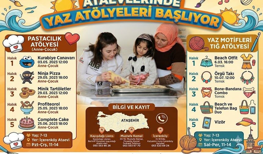 ATAEVLERİNDE YAZ ATÖLYELERİ BAŞLIYOR