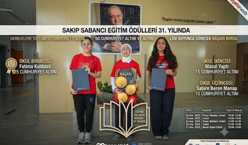 SAKIP SABANCI EĞİTİM ÖDÜLLERİ 31. YILINDA