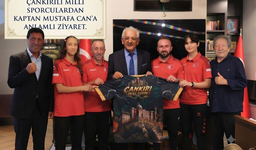 Çankırılı Milli Sporculardan Kaptan Mustafa Can’a Anlamlı Ziyaret