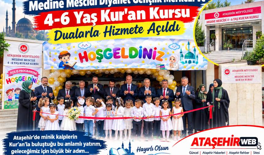 Medine Mescidi Diyanet Gençlik Merkezi ve 4-6 Yaş Kur’an Kursu Dualarla Hizmete Açıldı