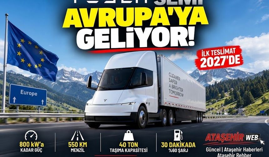 Tesla’nın Elektrikli Tırı Semi Avrupa Yolunda: 40 Tonla 550 Km Menzil!