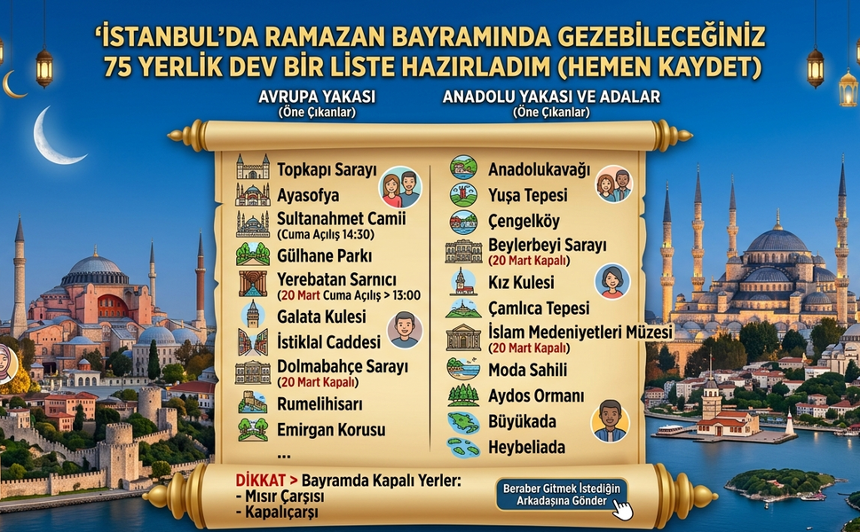 Bayramda İstanbul Sizin: 75 Duraklı Dev Gezi Rehberi!