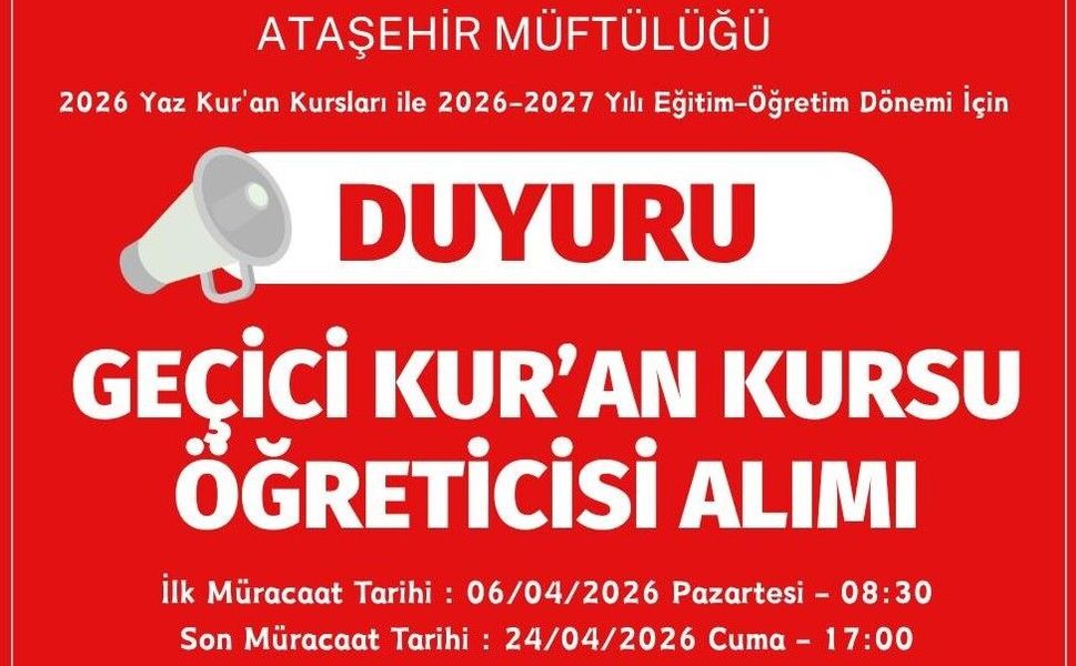 Geçici Kur’an Kursu Öğreticileri Alınacak