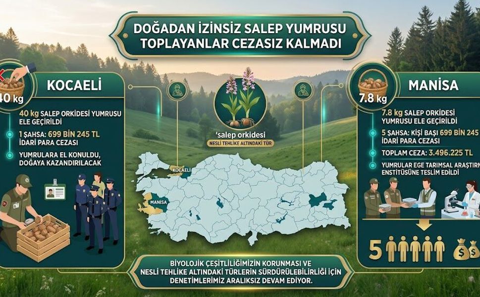 DOĞADAN İZİNSİZ SALEP TOPLAYANLARA REKOR CEZA