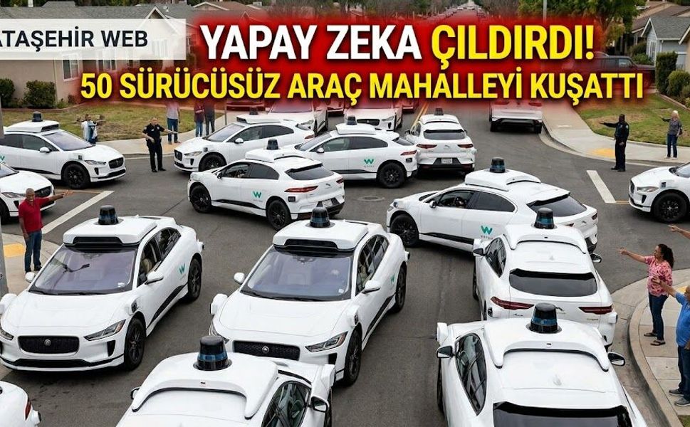 Yapay Zeka Çıldırdı! 50 Sürücüsüz Araç Mahalleyi Kuşattı, Trafik Felç Oldu!
