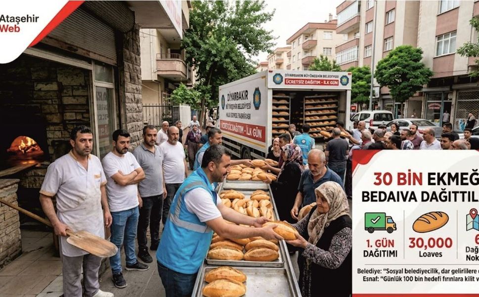 30 Bin Ücretsiz Ekmek Dağıtıldı