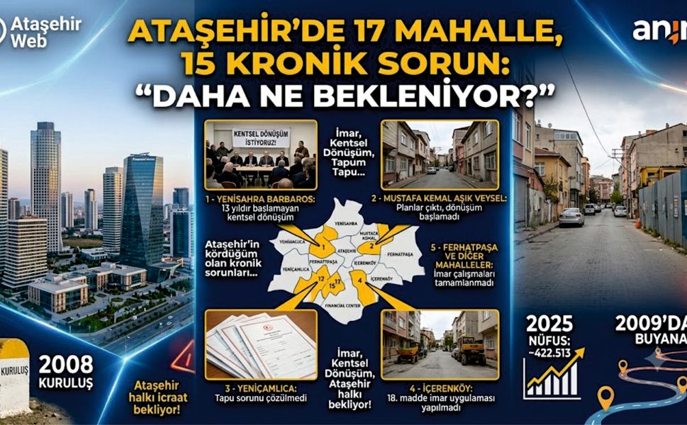 ATAŞEHİR’DE 17 MAHALLE, 15 KRONİK SORUN: "DAHA NE BEKLENİYOR?"
