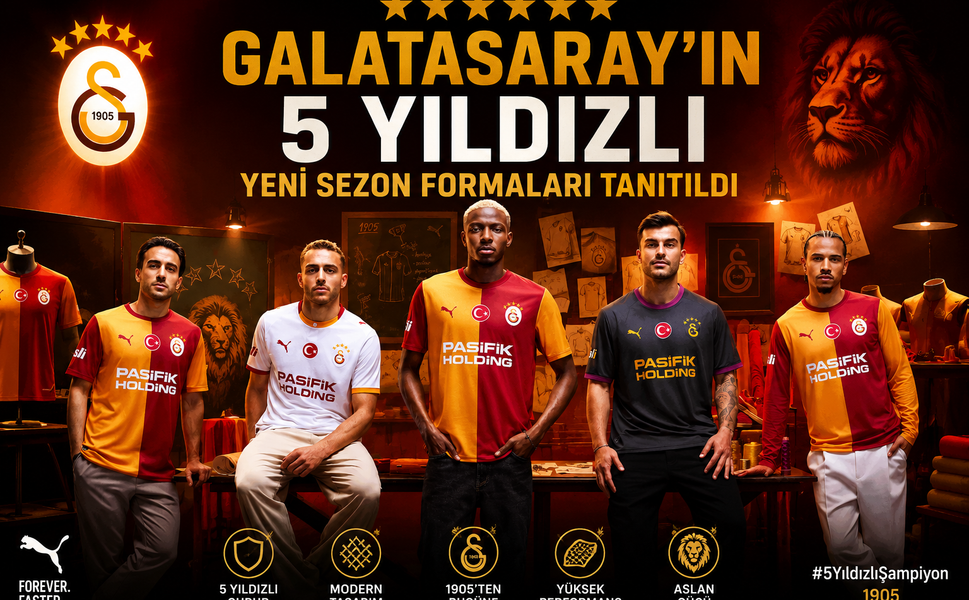 Galatasaray’ın 5 Yıldızlı Yeni Sezon Formaları Tanıtıldı: