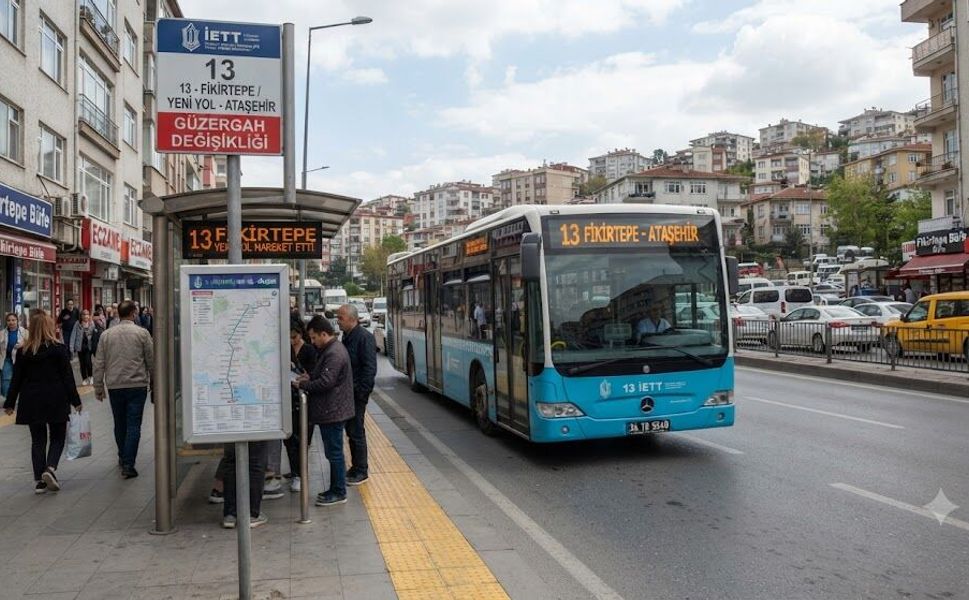 İstanbul'da İETT 13 Otobüsün Güzergahı Değişti