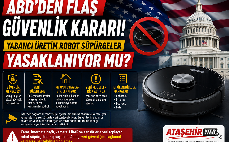 ABD’DEN FLAŞ GÜVENLİK KARARI: Yabancı Üretim Robot Süpürgeler Yasaklanıyor mu?