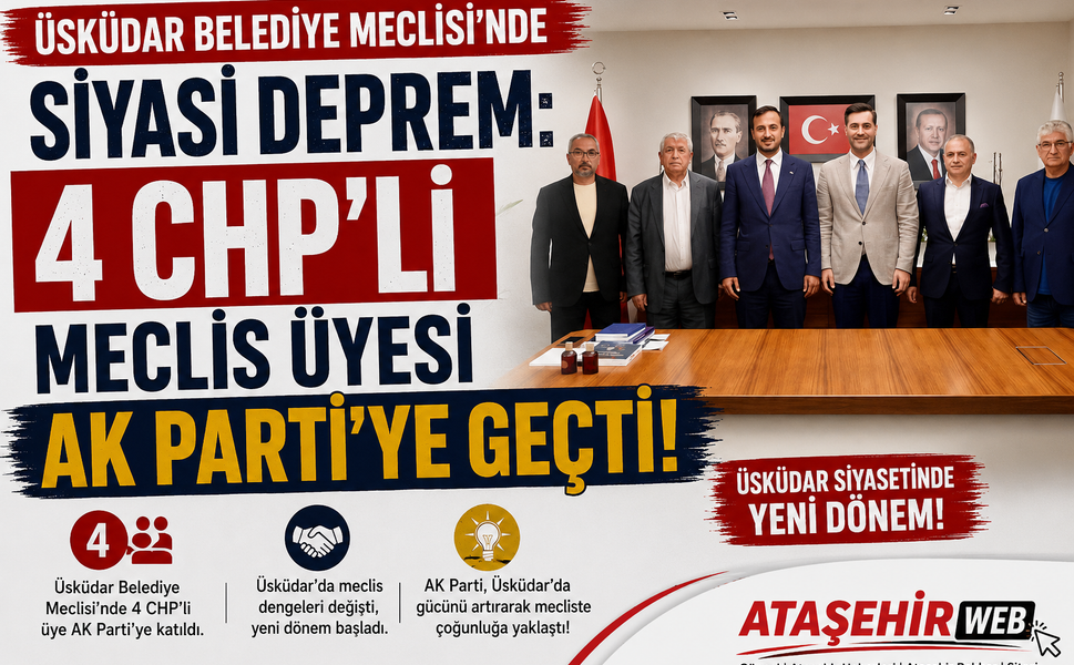 Üsküdar Belediye Meclisi’nde Siyasi Deprem: 4 CHP’li Meclis Üyesi AK Parti’ye Geçti!
