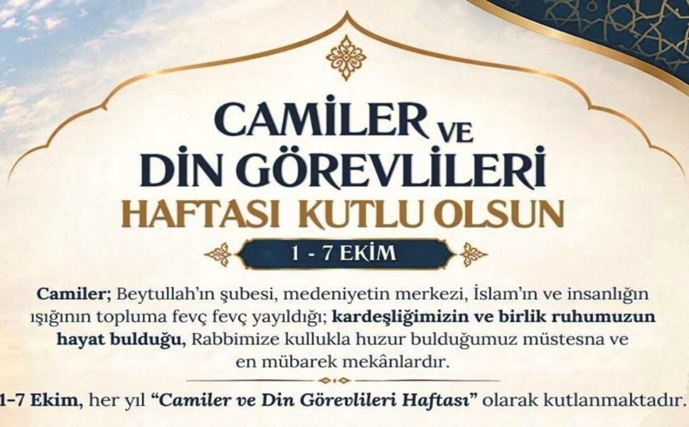 Ataşehir Müftüsü Hüseyin Aksoy’dan "Camiler ve Din Görevlileri Haftası" Mesajı: "Camiler Medeniyetin Merkezidir"